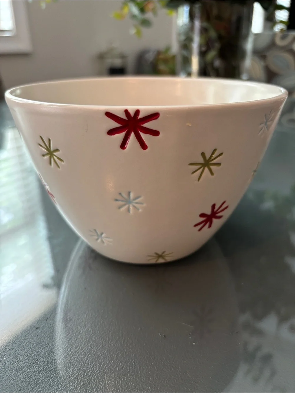 Hallmark snowflake White Ceramic Bowl- dishwasher microwave safe